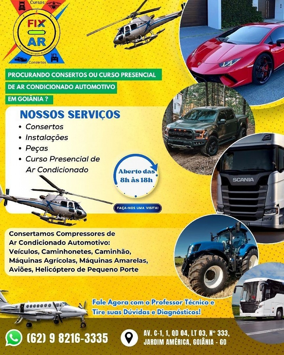 Somos Especialista em Ar Condicionado Automotivo de Varias Marcas em Goiânia